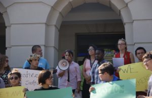 American University students and workers demonstrate in support of workers' rights